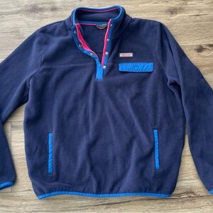 Vineyard Vines Navy Fleece with Red and Blue Trim
